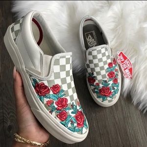 vans checkerboard flower